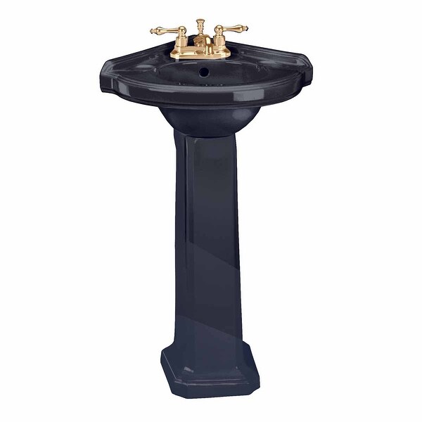 Corner online pedestal sink