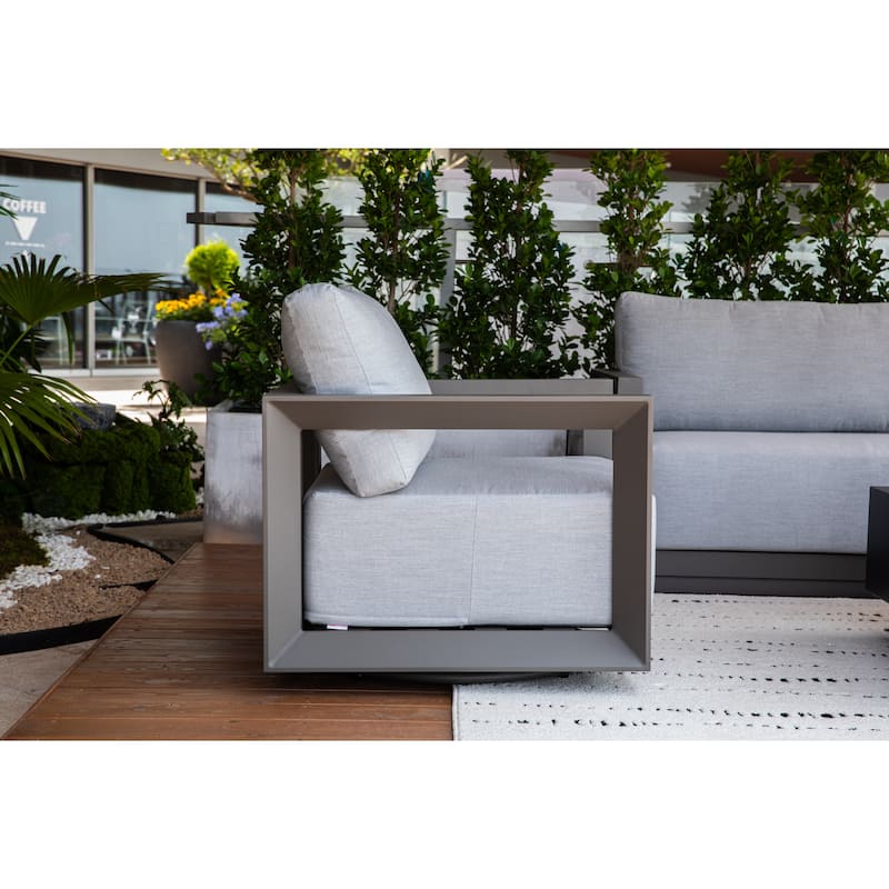 Elementi Newport Outdoor Aluminum Swivel Chair with Sunbrella® Cushions