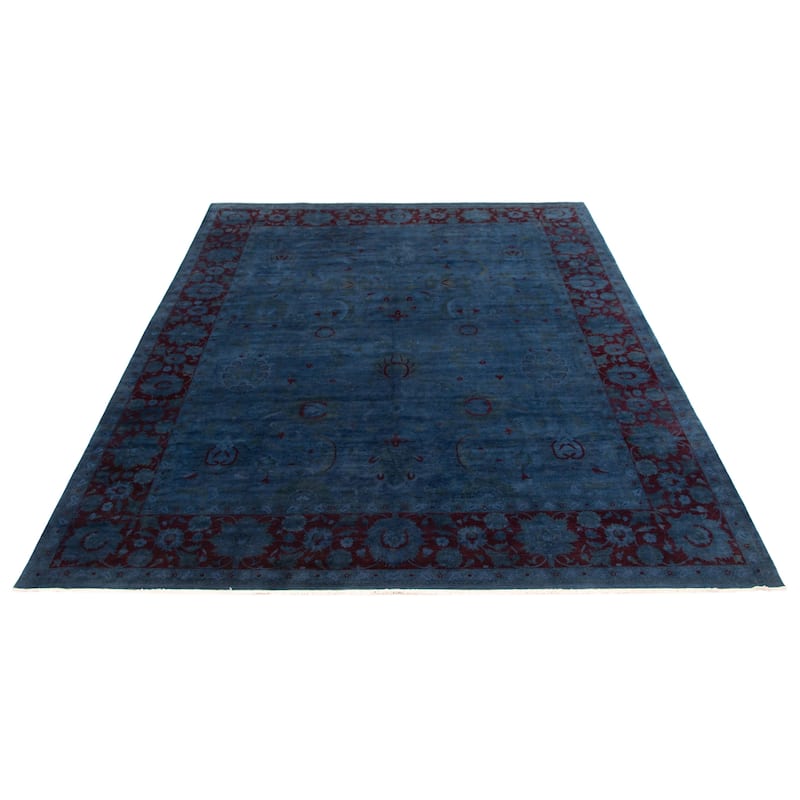 ECARPETGALLERY Hand-knotted Vibrance Blue Wool Rug - 8'10 x 11'10