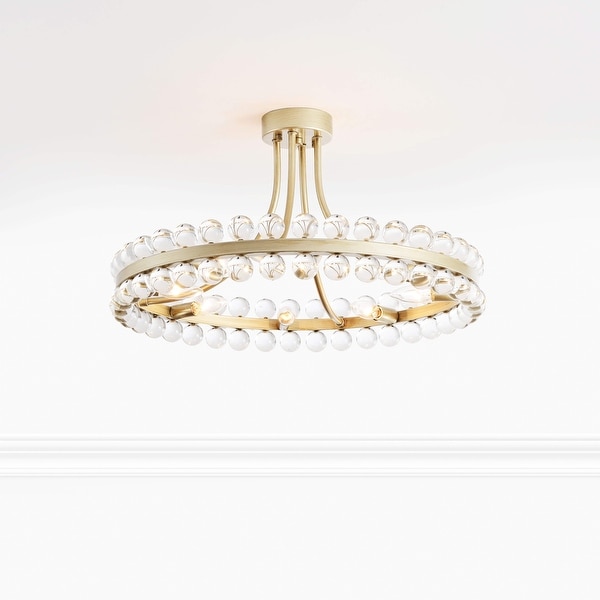 Abigail 8 Light Wagon Wheel Crystal Semi Flush Mount On Sale Bed Bath Beyond 40381411