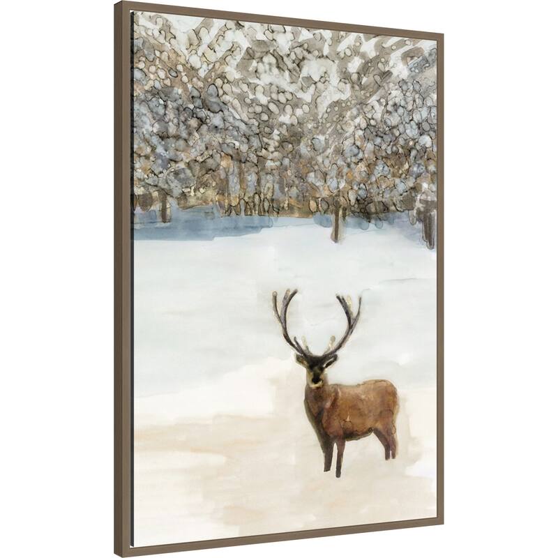 Grand Elk II by Stellar Design Studio (23 x 33 in.), Framed Canvas Wall Art Print - Sylvie Dark Gold