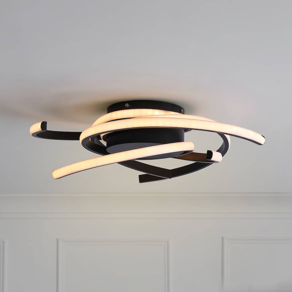 Modern Concise Linear LED Flush Mount Light Fixture