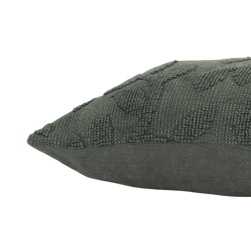 HomeRoots 14" X 26" Green Botanical Cotton Throw Pillow With Texture