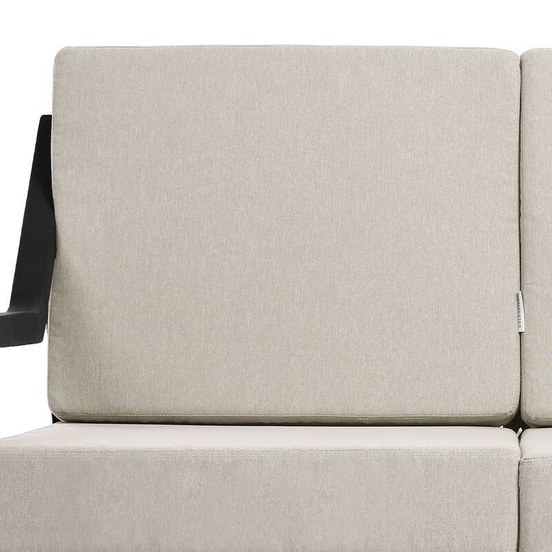 Outdoor Wood Teak Patio 2 Seater Loveseat with Cushion