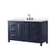 Option Dark Blue, Black Trim, White Quartz Top