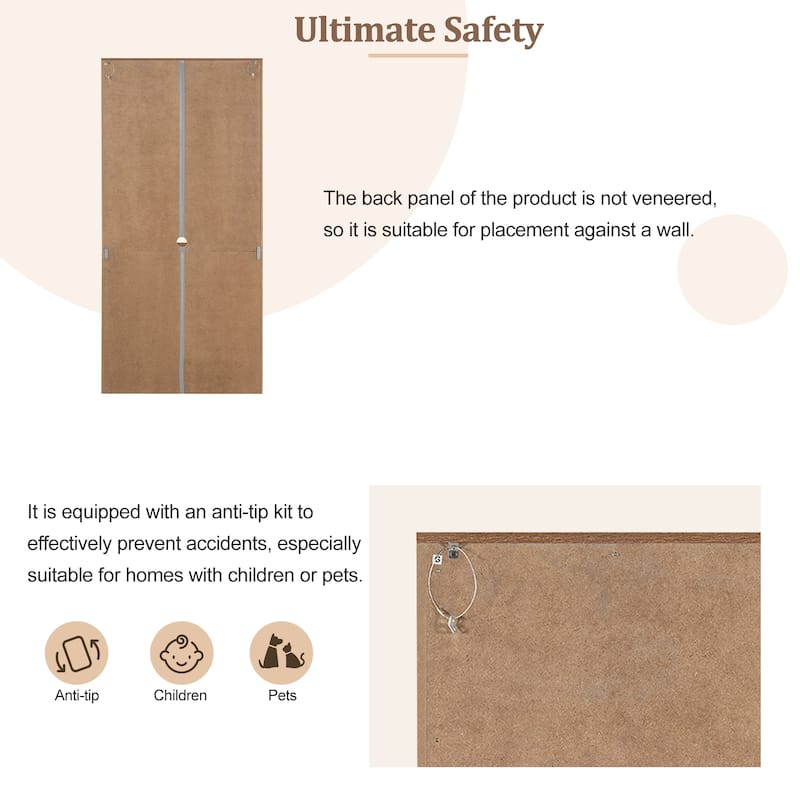 83.4" Tall Modern Bookshelf with Doors, Farmhouse Bookcase with 3-Tier Adjustable Shelves, Display Shelves with LED Light