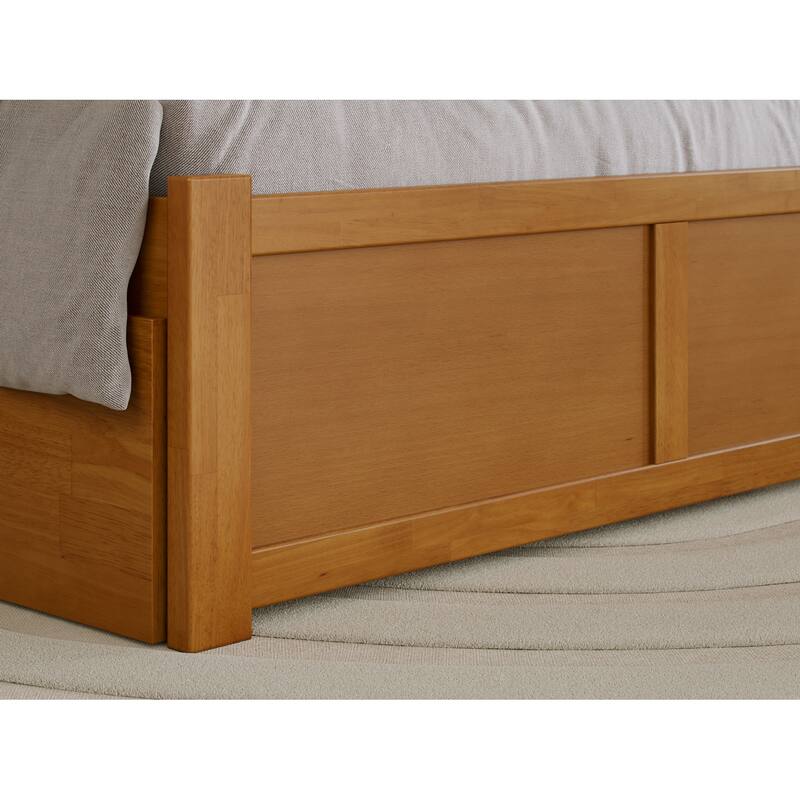 AFI Madison Full Size Platform Bed with Footboard & Full Trundle