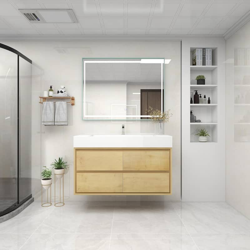 Victoria 48" Wall Mounted Modern Vanity with Acrylic Sink