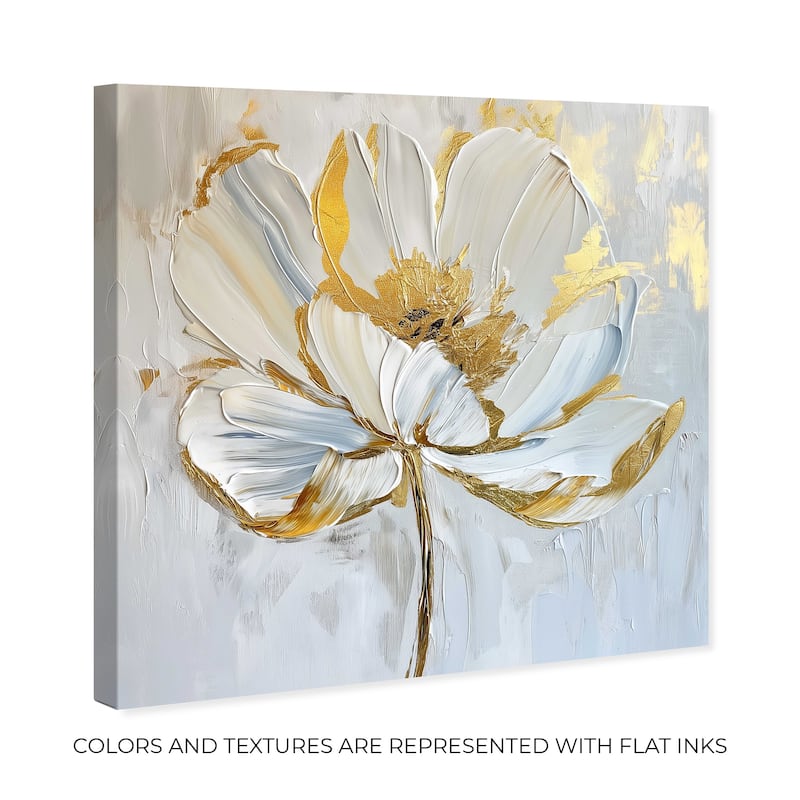 Art Remedy Gold Magnolia II Floral Fine 1 Piece Canvas Wall Art