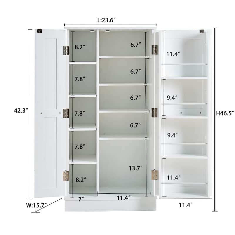 Kitchen Pantry Storage Cabinet,Freestanding Pantry Cabinet with Doors & Adjustable Shelves, Small Food Pantry Cabinet
