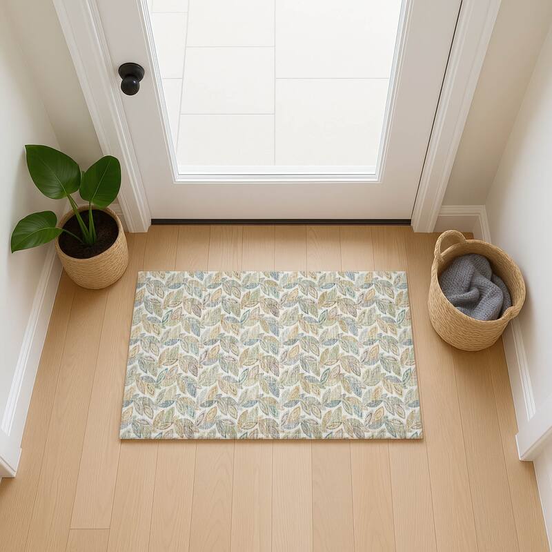 Machine Washable Indoor/ Outdoor Modern Rose Hill Chantille Rug