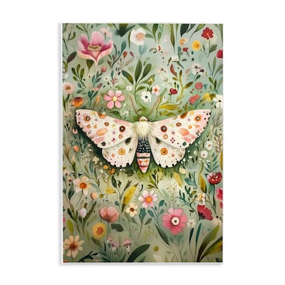 Stupell Floral Moth & Botanicals Wall Plaque Art Design By The Dutch Lady