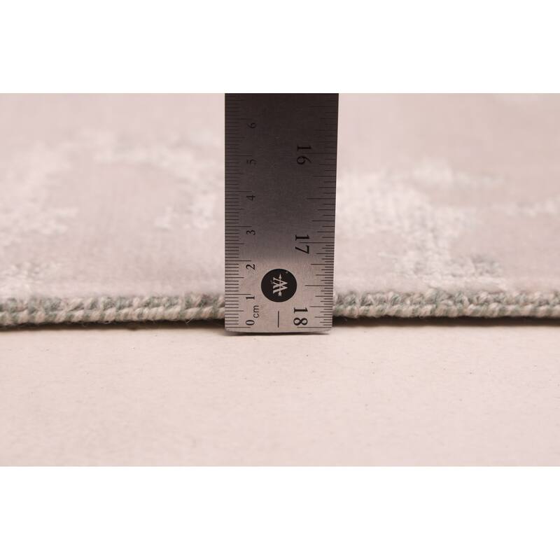 ECARPETGALLERY Hand-knotted Legacy Dark Green, Light Grey Silk, Wool Rug - 2'6 x 12'0