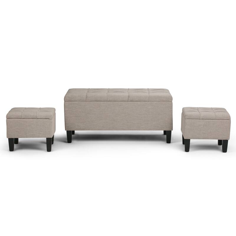 WYNDENHALL Lancaster 44 inch Wide Contemporary Rectangle Storage Ottoman