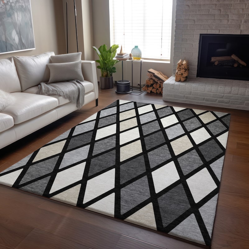 Premium Washable Super Soft Mosaic Diamonds Mayfield Rug
