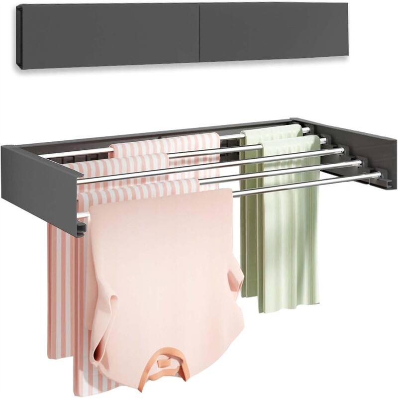 Wall Mounted Clothes Drying Rack - 16"D x 32"W x 4"H