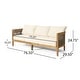 preview thumbnail 10 of 9, Burchett Outdoor Acacia Wood and Round Wicker Sofa by Christopher Knight Home