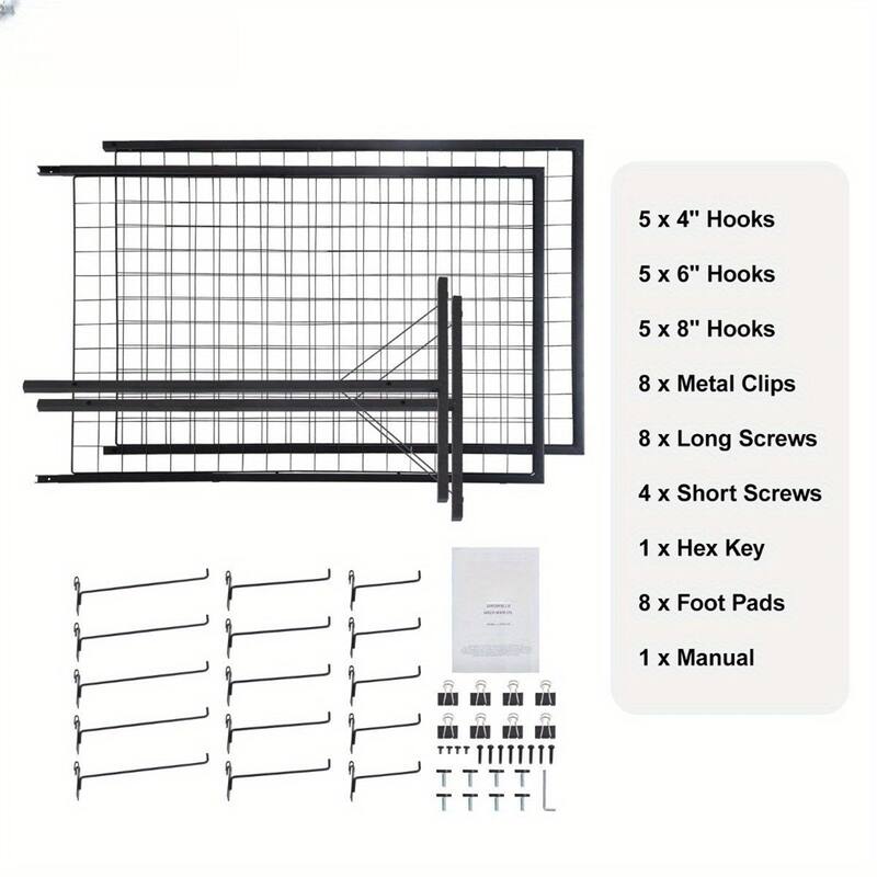 2' x 5.6' Grid Wall Panels Tower,2 Packs Wire Gridwall Display Racks