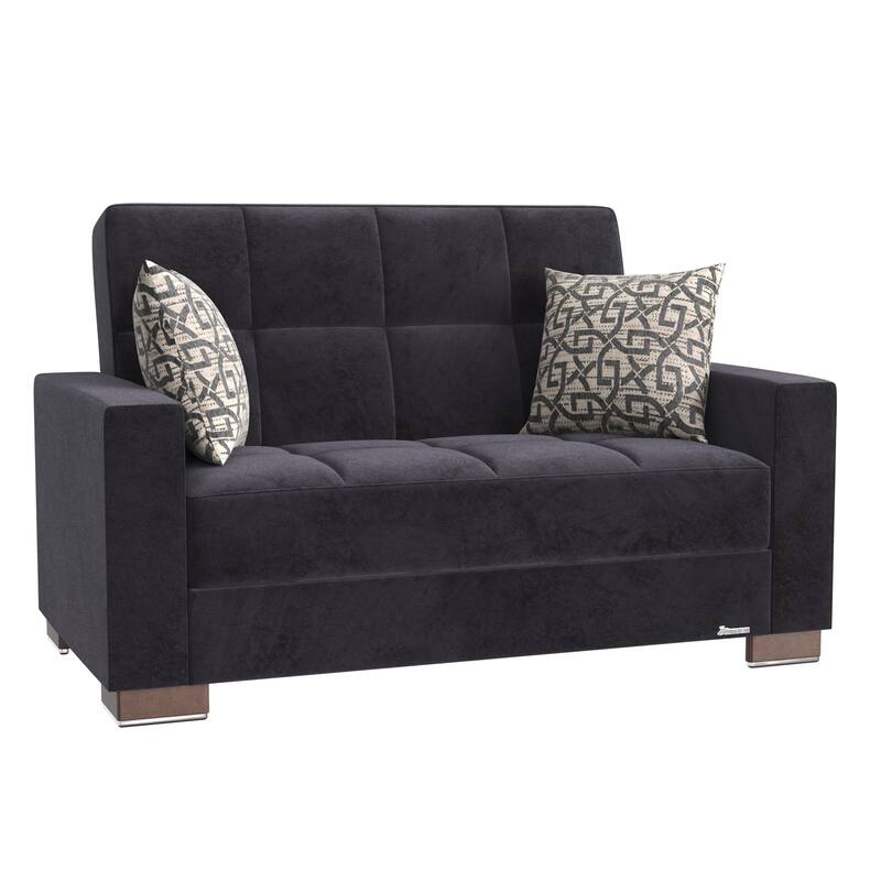 Collection Upholstered Convertible Loveseat With Storage