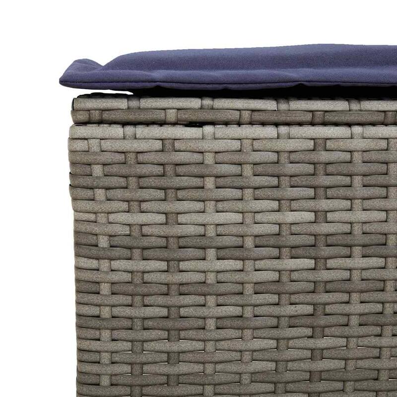 vidaXL 6 Piece Patio Sofa Set with Cushions Black/Brown/Gray Poly Rattan