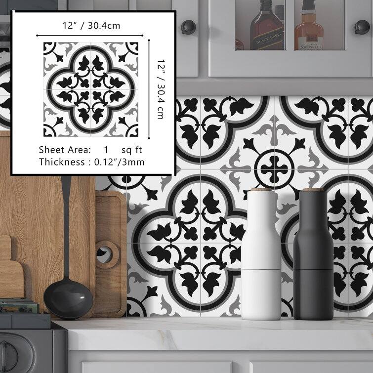 12" x 12" Stone Composite Patterned Peel & Stick Mosaic Tile