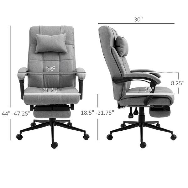 Executive Linen-Feel Fabric Office Chair High Back Swivel Task Chair ...