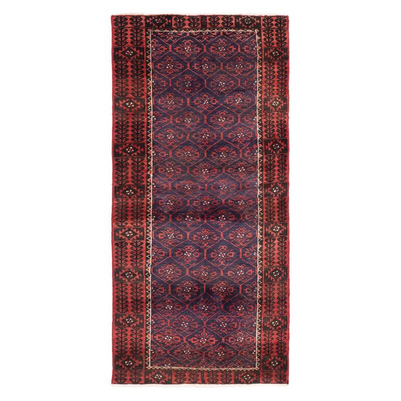 ECARPETGALLERY Hand-knotted Andelz Dark Navy Wool Rug - 3'1 x 7'0