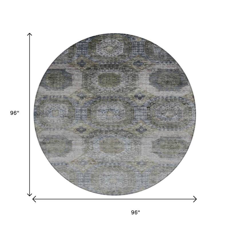 HomeRoots Medallion Transitional Rectangle Outdoor Rug