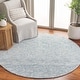 preview thumbnail 8 of 34, SAFAVIEH Audrey Zyhra Modern Stripe Rug 6' Round - Blue/Ivory - Round