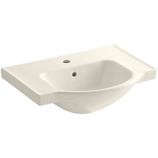 Kohler K-5248-1 Veer 24" Pedestal Bathroom Sink Only with One Hole Drilled and Overflow