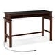 preview thumbnail 11 of 9, Costway Bar Table with Power Outlets Counter Height Table with Storage - See Details