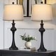 preview thumbnail 1 of 5, 28.75'' Modern Table Lamp with USB & Type-C Charging Ports, 3-Way Touch Control(Set of 2) 13'' x 13'' x28.75'' - Black