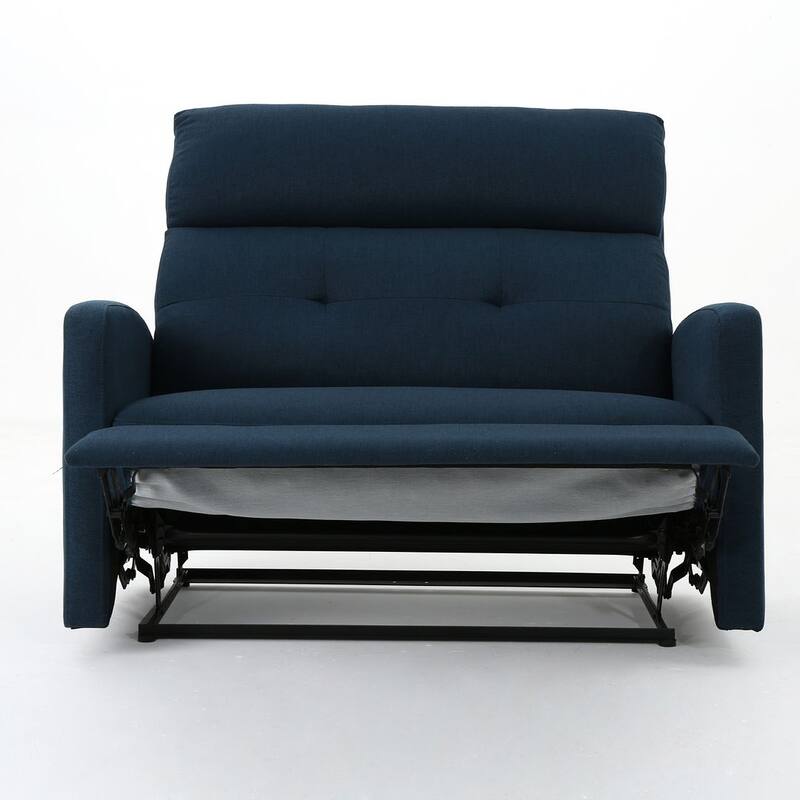 Modern Fabric Double Seat Recliner Chair with Plush Cushions by Christopher Knight Home
