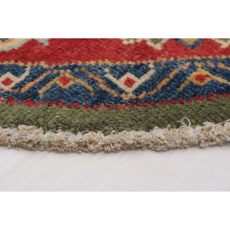 ECARPETGALLERY Hand-knotted Uzbek Ghazni Olive Wool Rug - 4'11 x 4'11