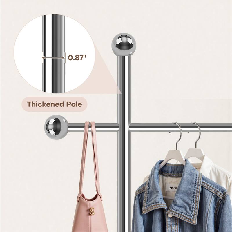 Metal Freestanding Coat Rack with Heavy Duty Marble Base - 70"H x 19.7"W (top) × 17.7"(base) x 9.8"D