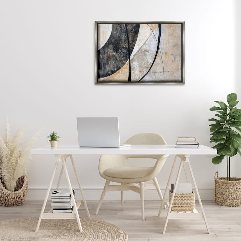Stupell Arched Urban Abstract Framed Floater Canvas Wall Art Design By LSR Creative Studio