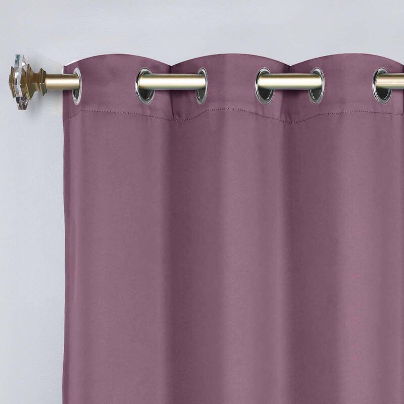 Superior Solid Machine Washable Room Darkening Grommet Curtains, Set of 2