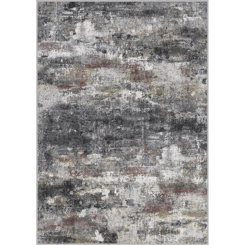 Mcow Abstract Low Pile Machine Washable Non-Slip Area Rug