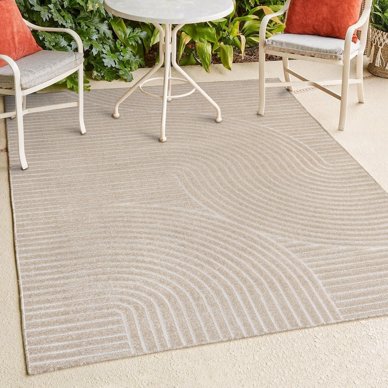 JONATHAN Y Odense Minimalist Curve Geometric Gray/Ivory Area Rug