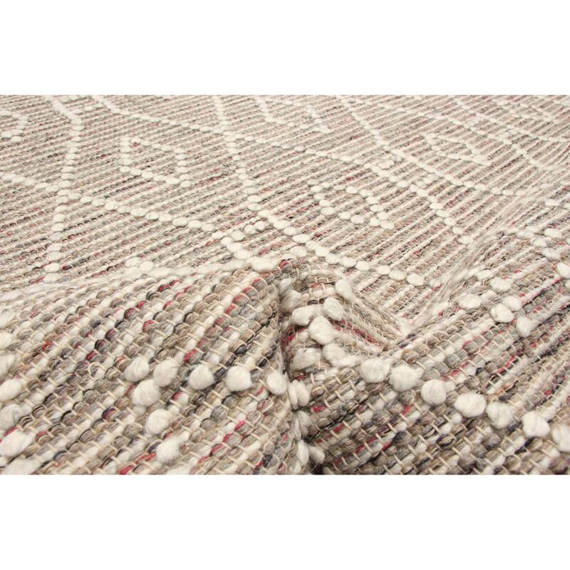 ECARPETGALLERY Braid weave Sienna Brown Wool Rug - 5'0 x 8'1