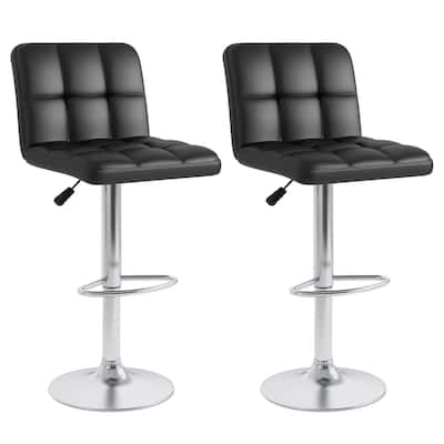 Costway Modern Swivel Bar Stools Set of 2 with Heavy-duty Metal Base & - See Details