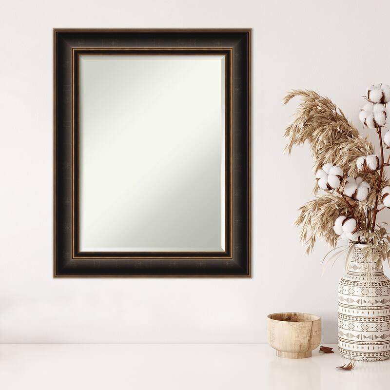 Villa Oil Rubbed Bronze Beveled Wood Framed Wall Mirror - Villa Oil Rubbed Bronze