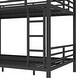 preview thumbnail 22 of 22, Black Metal Bunk Bed Frame for Teens and Adults, No Box Spring Needed