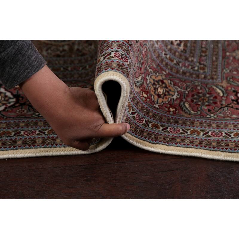 Wool/ Silk Vegetable Dye Tabriz Mahi Persian Area Rug Handmade Carpet - 5'0" x 6'9"