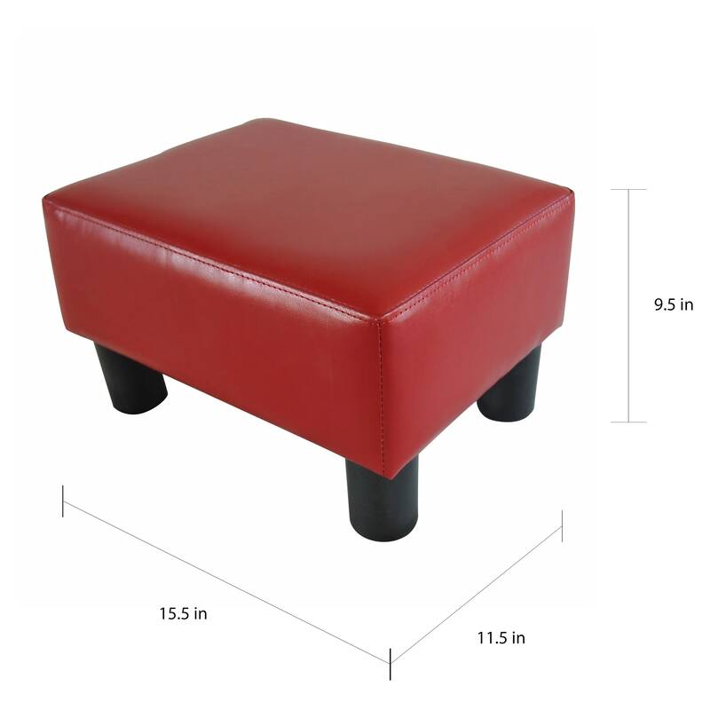 Porch & Den Meadow Modern Small Red Ottoman