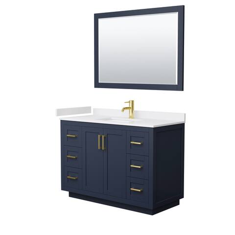 Miranda Single Vanity Set, Cultured Marble Top, 46-Inch Mirror