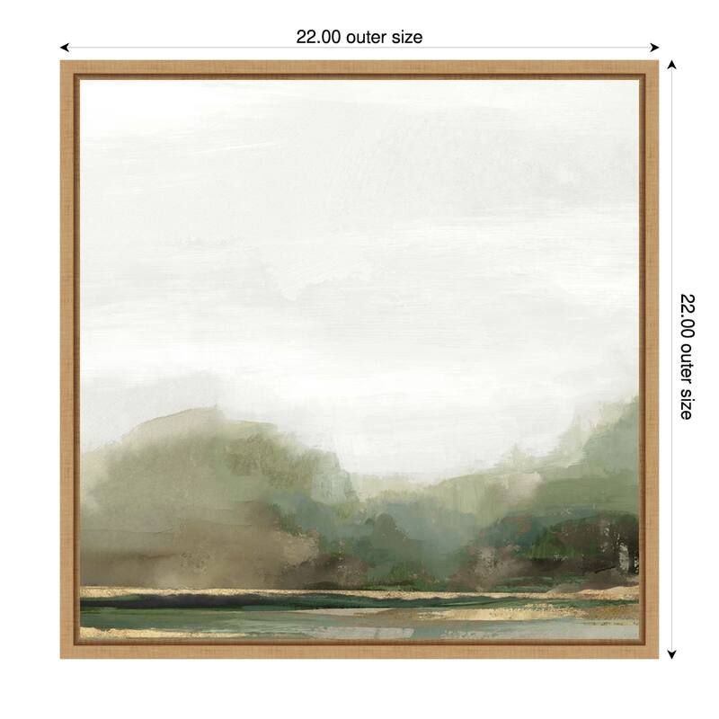 Misty Landscape at Dawn by PI Studio Framed Canvas Wall Art Print - 22 x 22 in