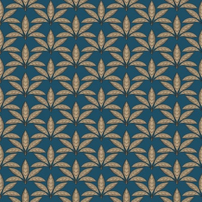 Galerie Wallcoverings Into The Wild Leaf Motif Non-woven Metallic Wallpaper Roll