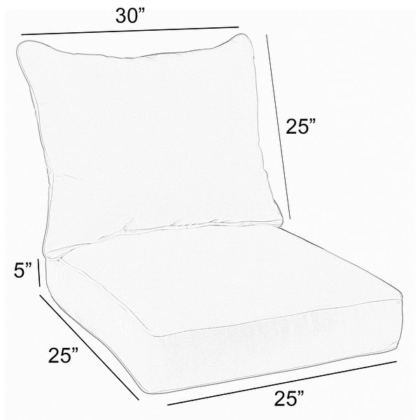 Sunbrella Indoor/Outdoor Pillow and Cushion Set 25" x 25" x 5" Bed