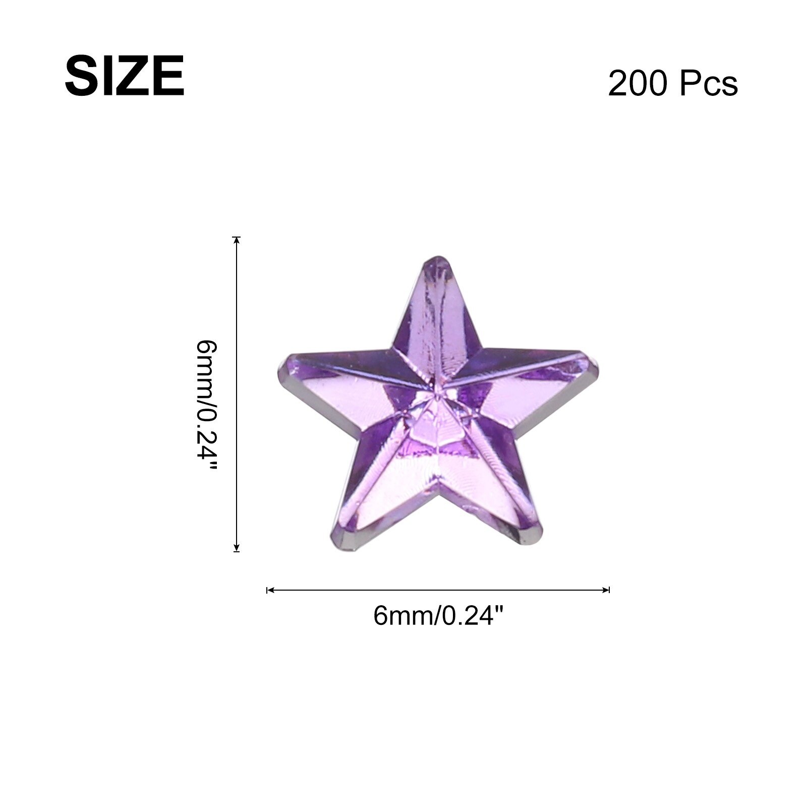 Acrylic Star Rhinestone Flat Back